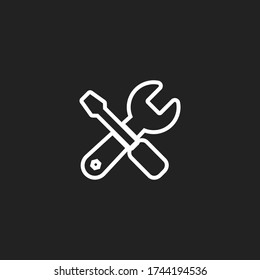 Tools icon. Wrench and screwdriver icon. Vector illustration EPS 10.