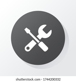 Tools icon. Wrench and screwdriver icon. Vector illustration EPS 10.
