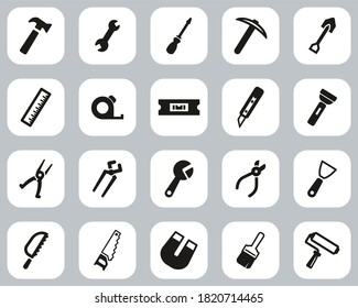 Herramientas Iconos Negro y Blanco Juego de diseño plano grande
