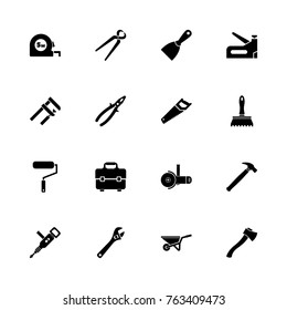 Tools icons - Expand to any size - Change to any colour. Flat Vector Icons - Black Illustration on White Background.