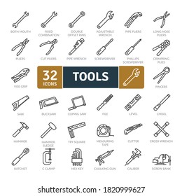 Tools Icons. Line icons collection set. Simple vector icons
