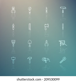  Tools icons on Retina background set.2