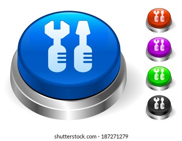 Tools Icons on Round Button Collection