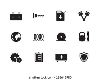 Tools icons on white background. Vector illustration.