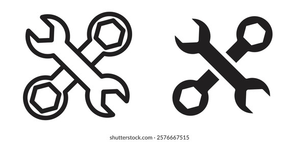 Tools icons in outline and stroke versions