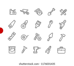 Tools Icons // Red Point Series - Vector line icons for your digital or print projects