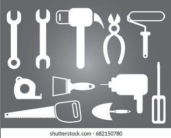 Tools icons set illustration