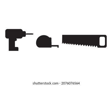 Tools icons set. Instruments signs collection. Tool simple icon. Vector illustration isolated on white background