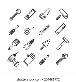 Tools icons set in Outline style.