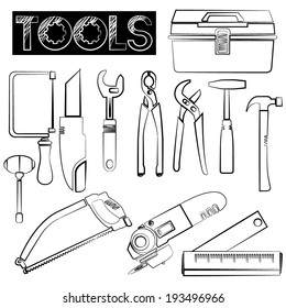 tools icons set, sketch tool icons