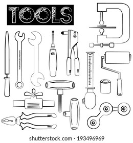 tools icons set, sketch tool icons