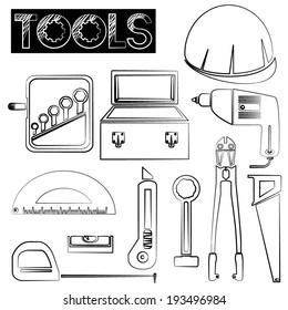 tools icons set, sketch tool icons
