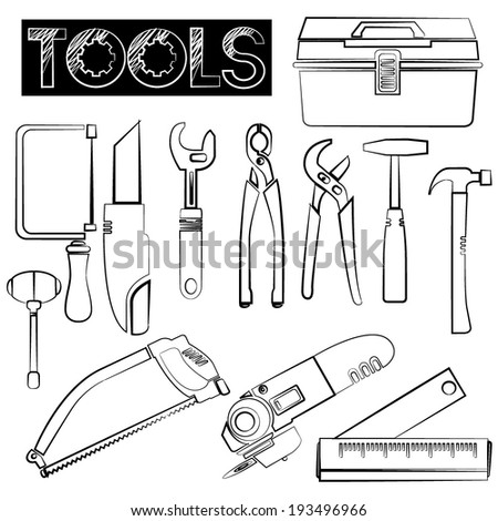 tools icons set, sketch tool icons