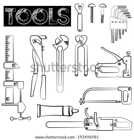 tools icons set, sketch tool icons