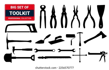 Tools icons set. Toolkit icon set.