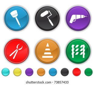tools icons,each color icon is set on a different layer,easy to edit or to re size