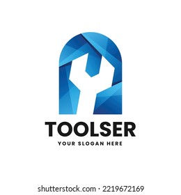 Herramientas Diseño del logotipo de degradado industrial
