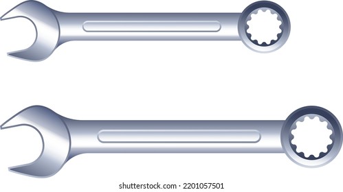 Tools and instruments for working and fixing, isolated wrench metal object used for turning things. Handyman kit and basic toolbox accessories. Apparatus for repairing. Vector in flat styles