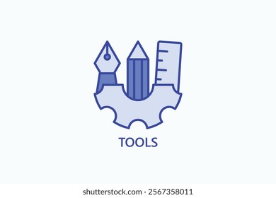 Tools isolated vector, icon or logo sign symbol illustration