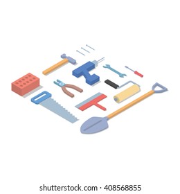 Tools Isometric Concept Vector Illustration