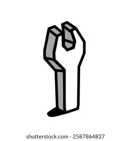 Tools with isometric icon. Sign and symbol. Vector line art, clip art, minimalist simple outline. Hand drawing technology illustration. Sticker print design