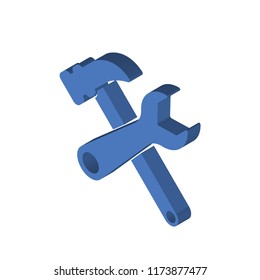 Tools isometric left top view 3D icon