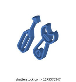 Tools isometric left top view 3D icon