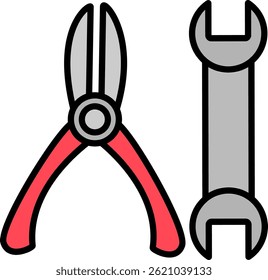 Tools Line Filled Vector Icon Design