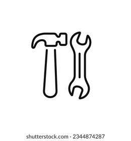 Tools line icon isolated on white background