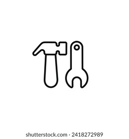 Tools line icon isolated on white background