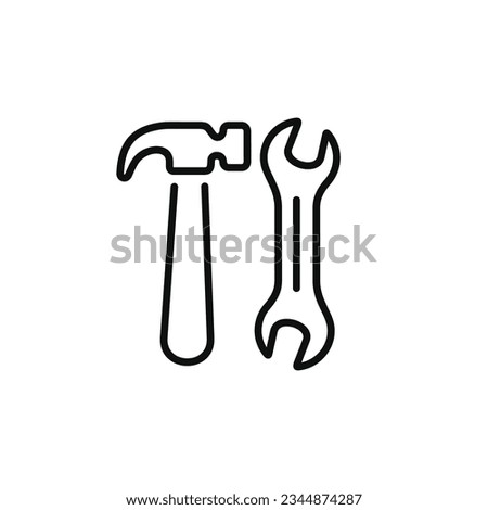 Tools line icon isolated on white background