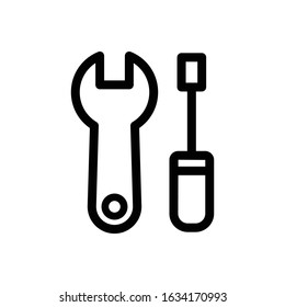 Tools line icon on white background