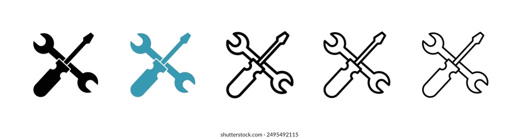 Tools line icon vector set.