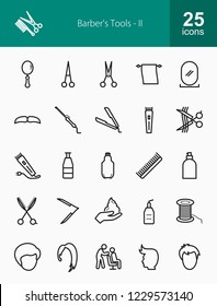 Barber’s Tools Line Icons