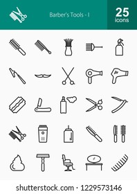 Barber’s Tools Line Icons