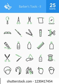 Barber’s Tools Line Icons