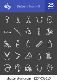 Barber’s Tools Line Icons
