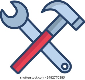 Tools linear color illustration icon