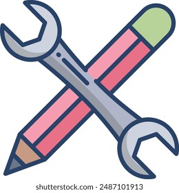 Tools linear color illustration icon