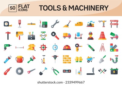 Tools and Machinery Flat Icons Pack Vol 1