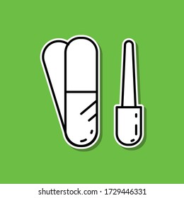 Tools for manicure sticker icon. Simple thin line, outline vector of beauty, make up, cosmetics icons for ui and ux, website or mobile application