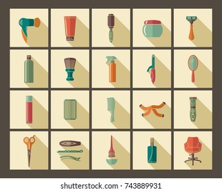 Tools and materials for a hairstyle and colouring of hair, creation of hairdresses