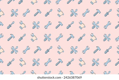 tools. mechanic. work. to fix. metal. broken. seamless pattern. the pattern. the icon. Doodle. vector. black lines. on a white background.