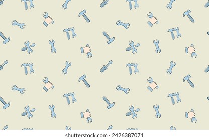 tools. mechanic. work. to fix. metal. broken. seamless pattern. the pattern. the icon. Doodle. vector. black lines. on a white background.