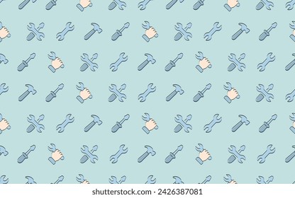 tools. mechanic. work. to fix. metal. broken. seamless pattern. the pattern. the icon. Doodle. vector. black lines. on a white background.