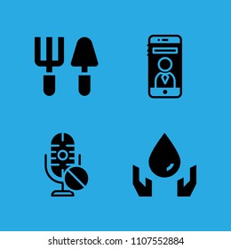 tools, microphone, ecology and smartphone icons vector in sample icon set for web and graphic design
