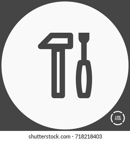 Tools minimal vector icon. Instruments flat line icon for websites and mobile minimalistic flat design.