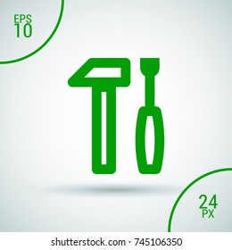 Tools minimal vector icon. Instruments flat line icon for websites and mobile minimalistic flat design.