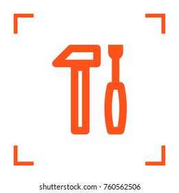 Tools minimal vector icon. Instruments flat line icon for websites and mobile minimalistic flat design.