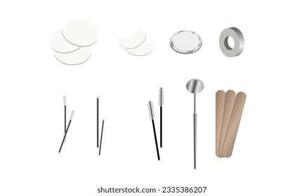Tools needed for eyelash extensions, set, vector